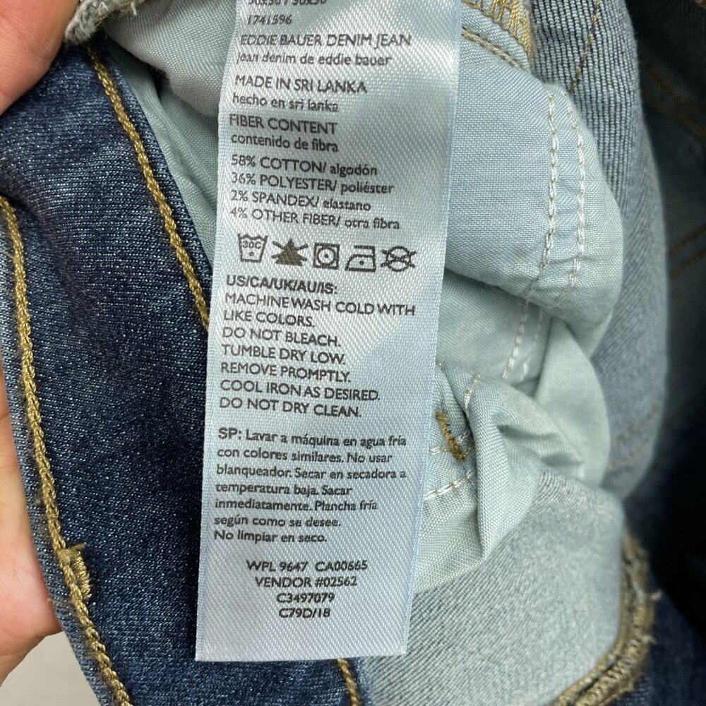 NEW Eddie Bauer Men's 30x30 Stretch Straight Fit Denim Jeans Blue - Picture 6 of 9